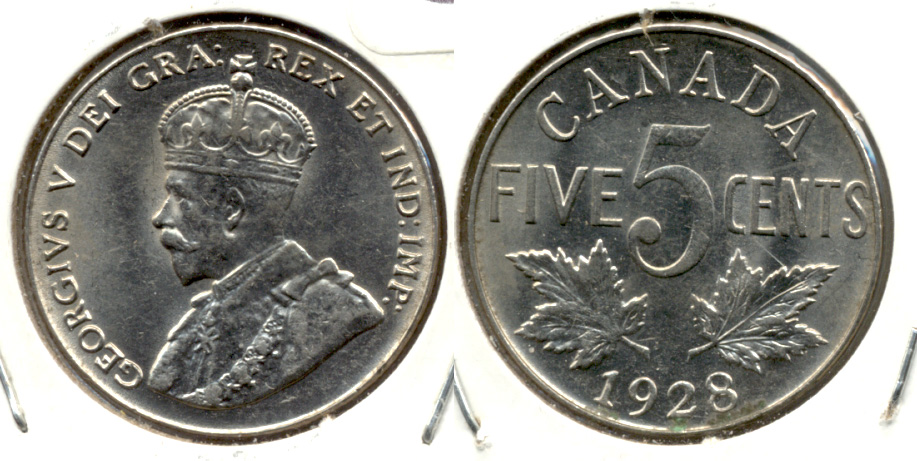 1928 Canada Nickel AU-50