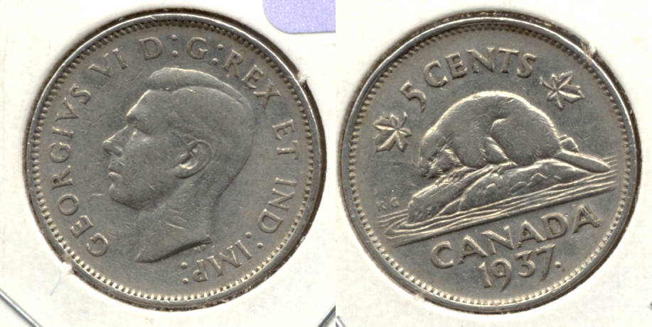 1937 Dot Canada Nickel Fine-12