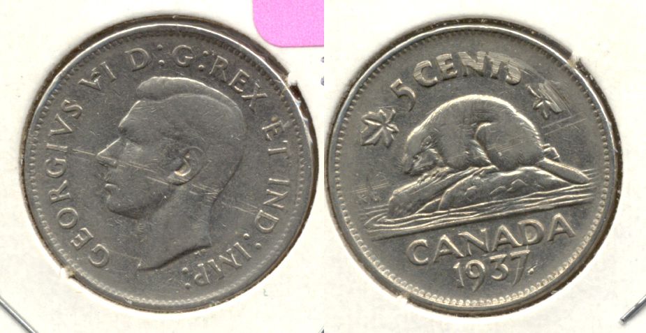 1937 Dot Canada Nickel VG-8