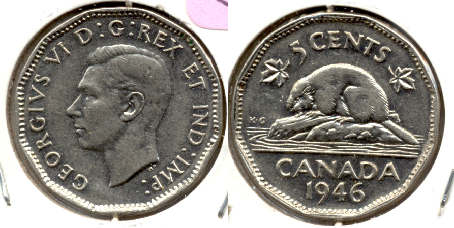 1946 Canada Nickel AU-50