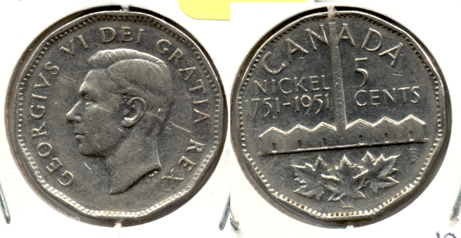 1951 Canada Nickel EF-40