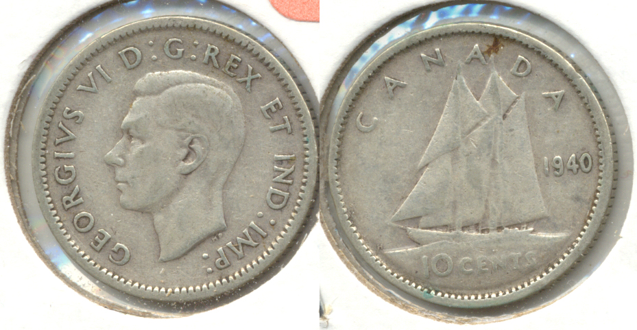 1940 Canada Dime VG-8