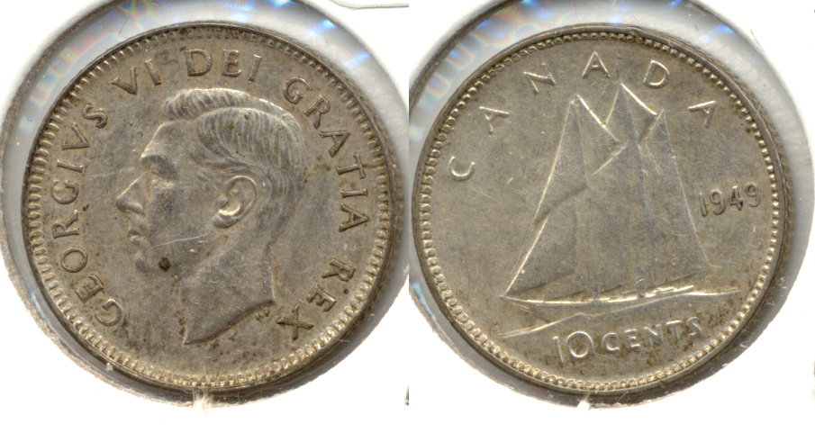 1949 Canada Dime AU-50