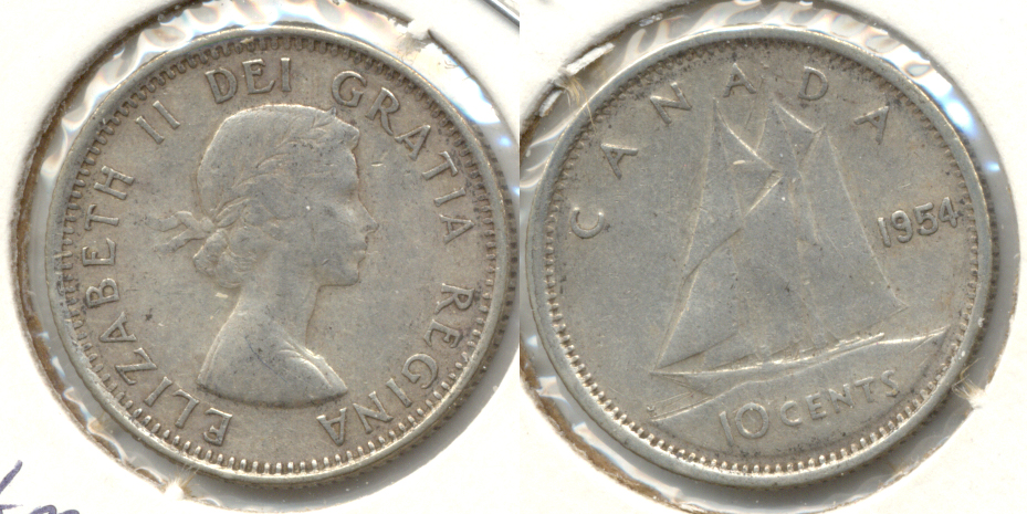 1954 Canada Dime VF-20