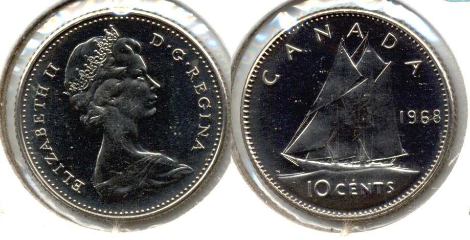 1968 Clad Canada Dime Prooflike