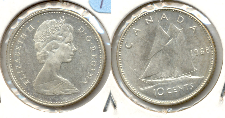 1968 Silver Canada Dime MS