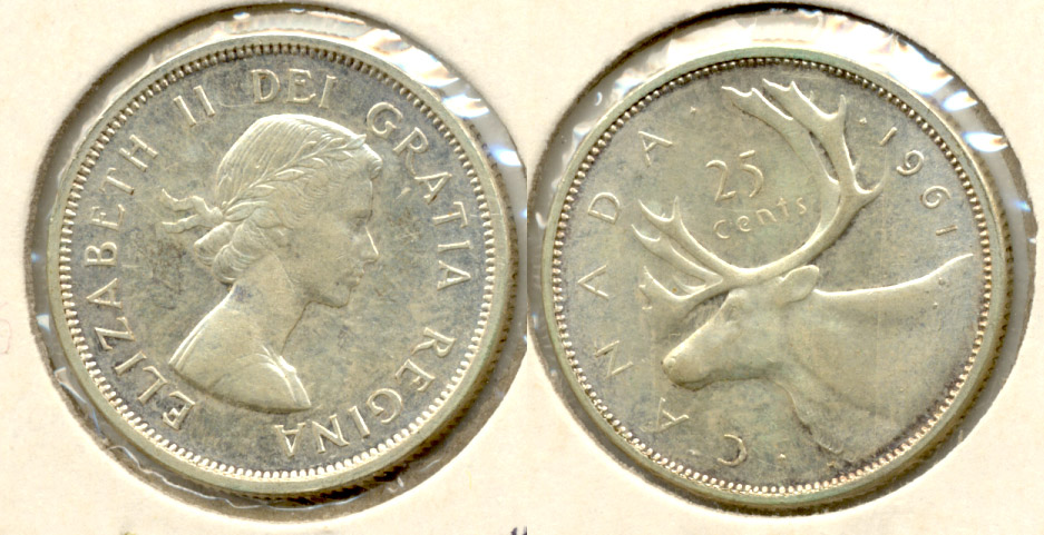 1961 Canada Quarter AU-50