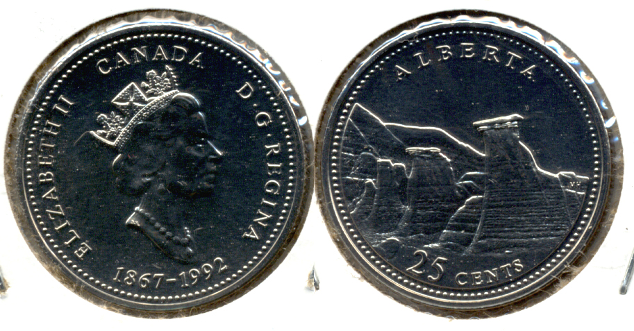 1992 Alberta Canada Quarter Prooflike