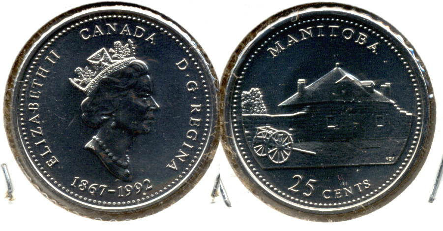 1992 Manitoba Canada Quarter Prooflike