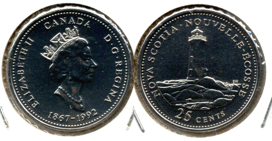 1992 Nova Scotia Canada Quarter Prooflike