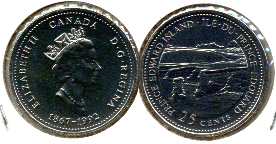 1992 Prince Edward Island Canada Quarter Prooflike
