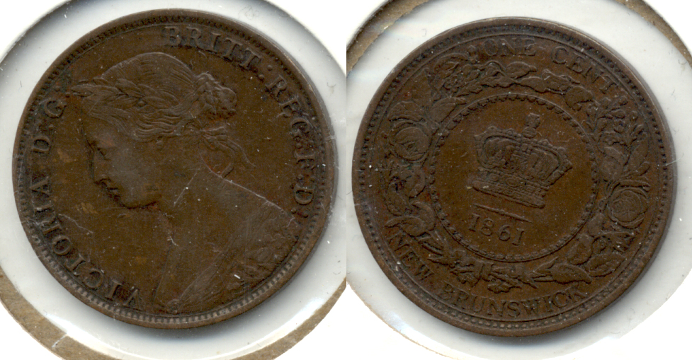 1861 New Brunswick Canada 1 Cent EF-40