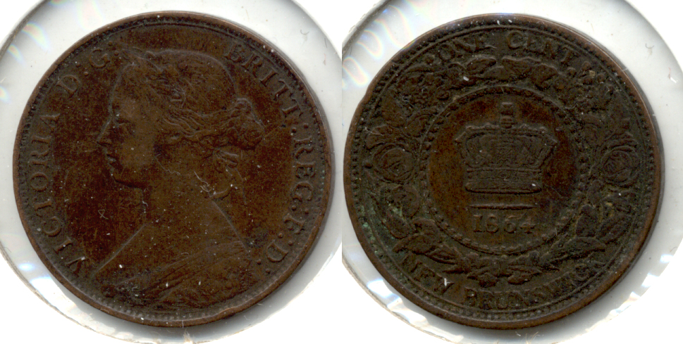 1864 New Brunswick Canada 1 Cent VF-20