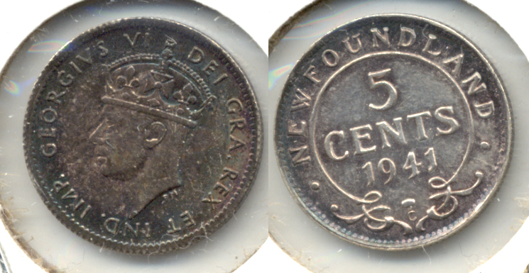 1941-C Newfoundland Canada 5 Cents AU-55