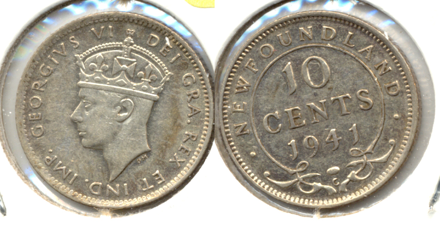 1941-C Newfoundland Canada 10 Cents EF-45