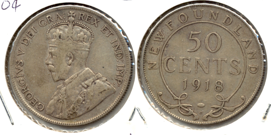 1918-C Newfoundland Canada 50 Cents VF-20