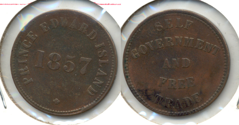 1857 Prince Edward Island Canada Half Penny Token EF-40