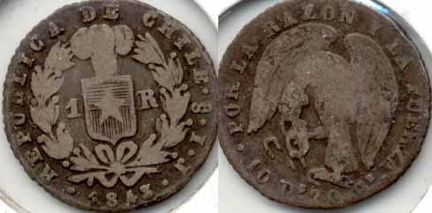 1848 Chile 1 Real VG-8