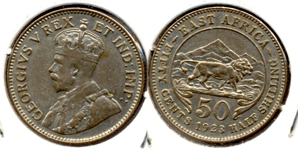 1923 British East Africa 50 Cents Fine-12