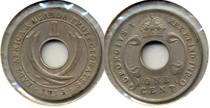 1913 East Africa and Uganda 1 Cent EF-40
