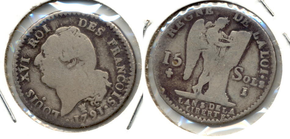 1791-I France 15 Sols Fine-12