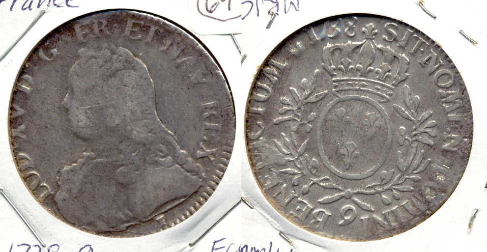 1738 France 1 Ecu Fine-12