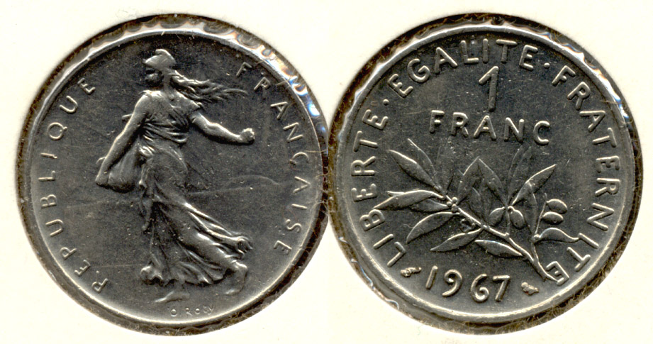 1967 France 1 Franc EF-40