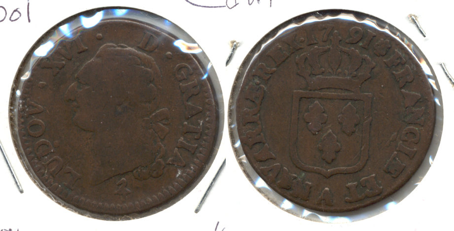 1791 France 1 Sol VG-10