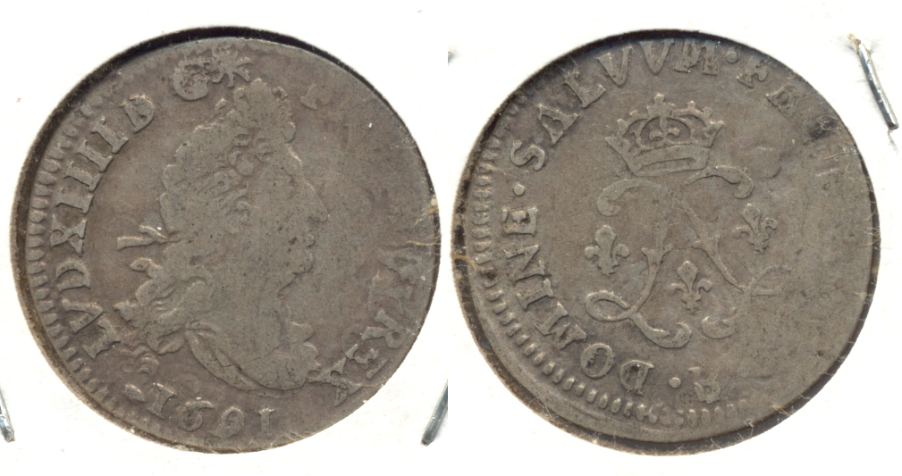 1691-B France 6 Sols VG-8