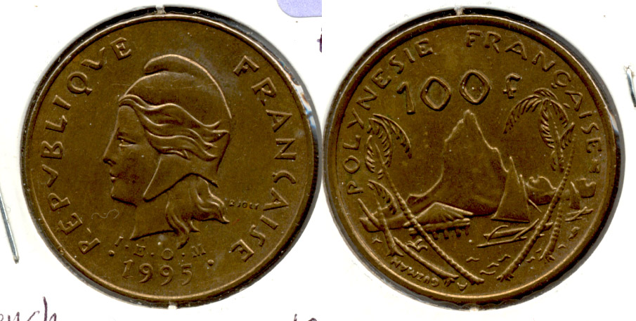 1995 French Polynesia 100 Francs EF-40