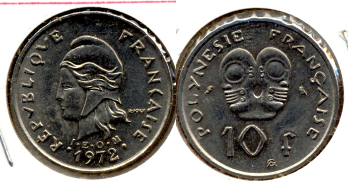 1972 French Polynesia 10 Francs MS