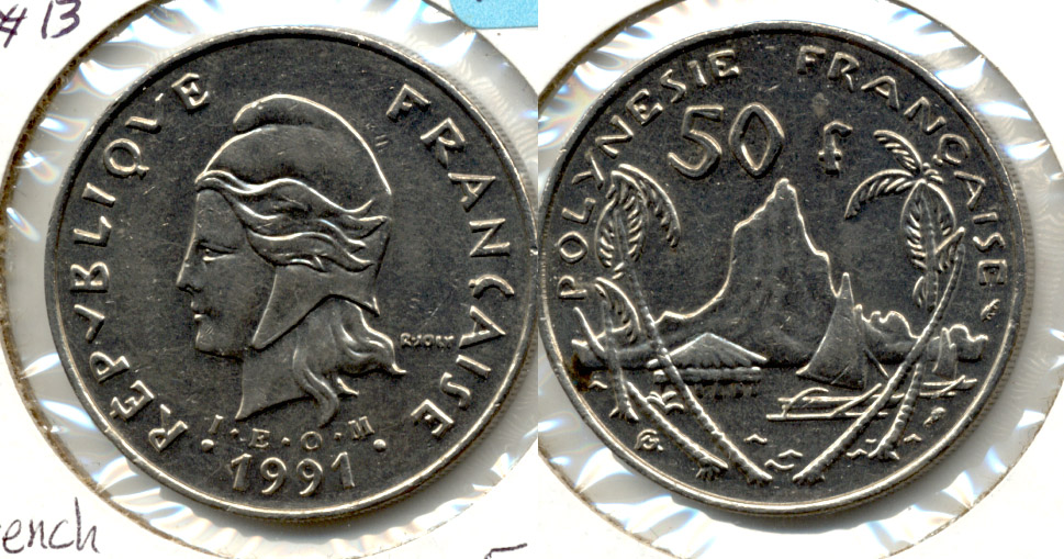 1991 French Polynesia 50 Francs EF-40