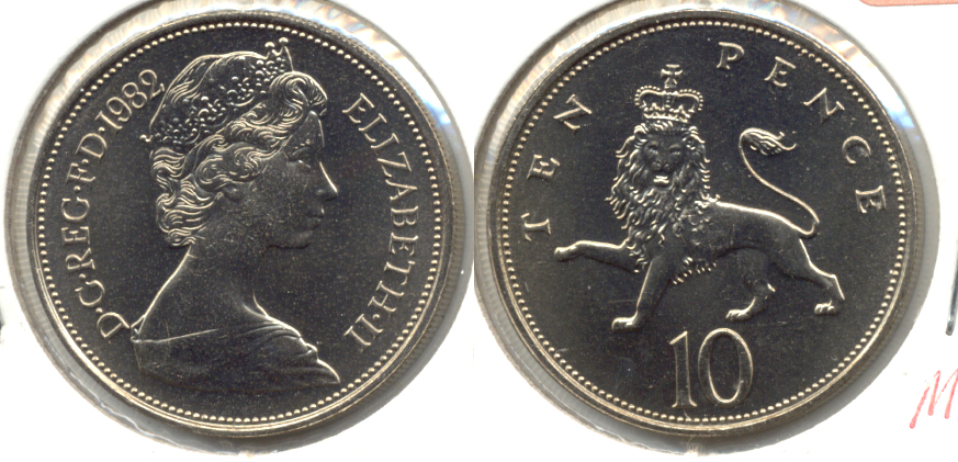 1982 Great Britain 10 Pence MS-60