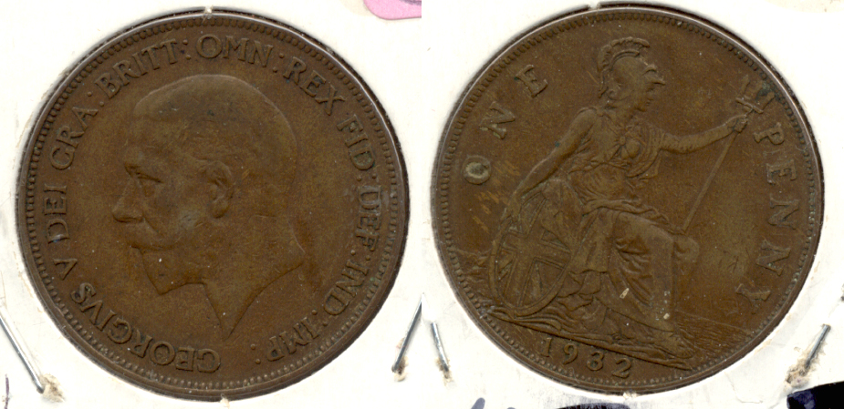 1932 Great Britain 1 Penny VF-20