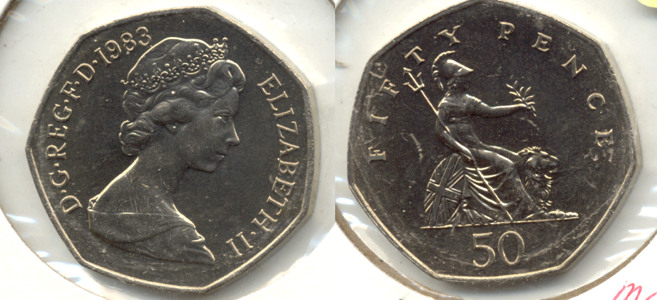 1983 Great Britain 50 Pence MS-60