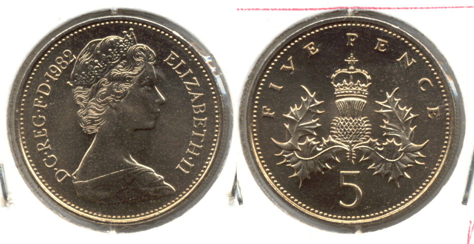 1982 Great Britain 5 Pence MS-60