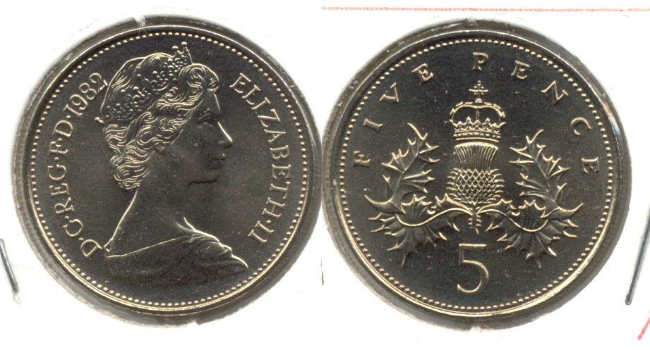 1982 Great Britain 5 Pence MS-60 a