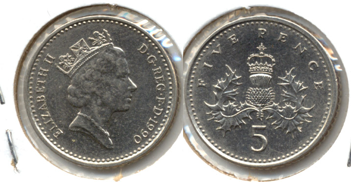 1990 Great Britain 5 Pence MS