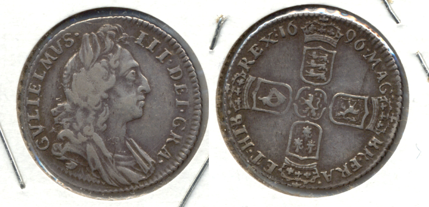 1696 Great Britain 6 Pence VF-20