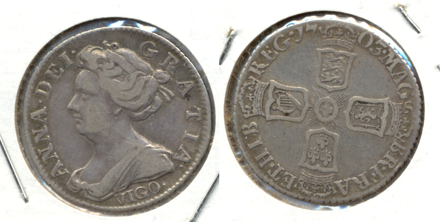 1703 Great Britain 6 Pence VF-20