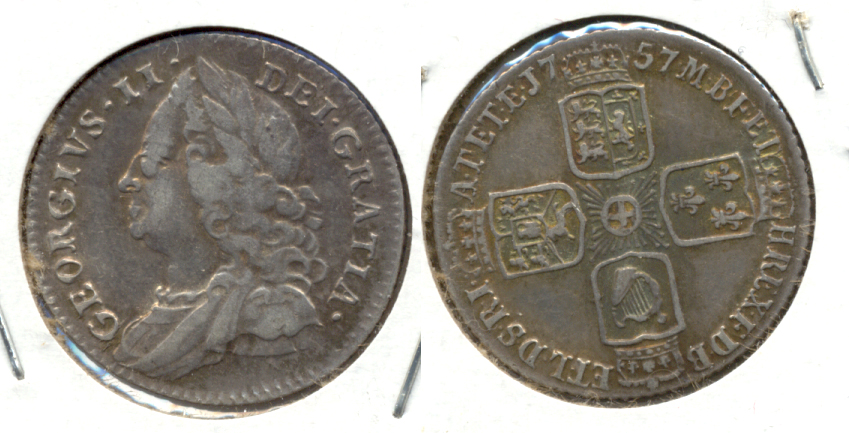1757 Great Britain 6 Pence VF-20