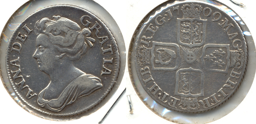 1709 Great Britain Shilling Fine-15