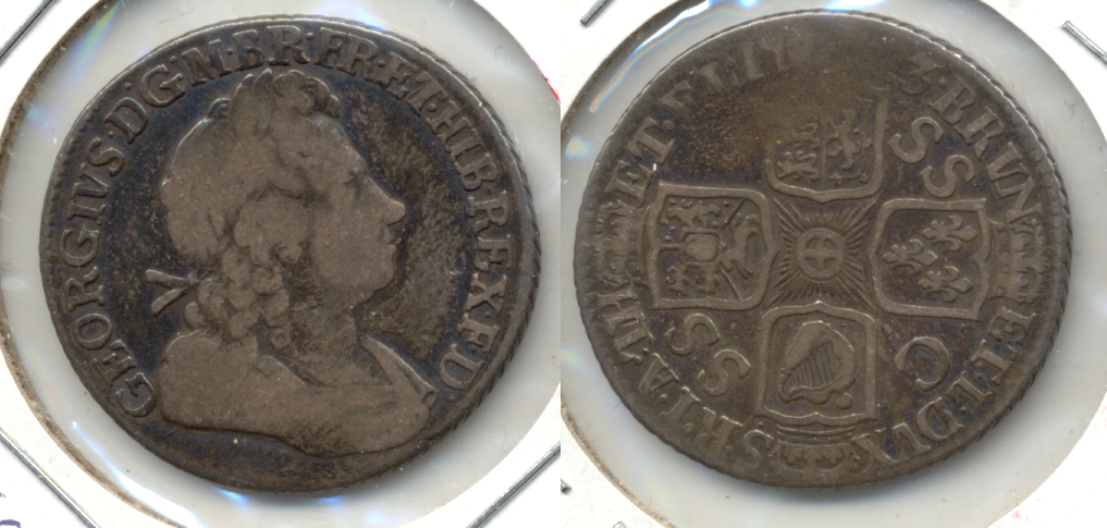 1723 Great Britain Shilling VG-8
