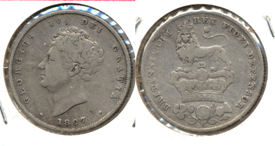 1827 Great Britain Shilling Fine-12
