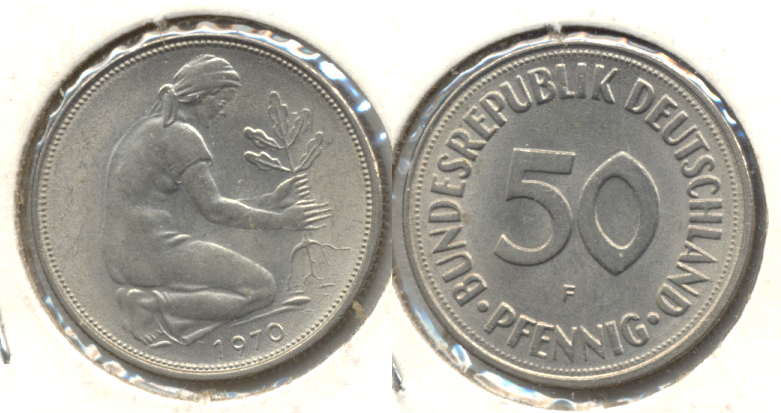1970-F Germany 50 Pfennig EF-40
