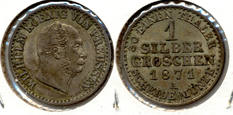 1871-A Germany Prussia 1 Silber Groschen EF-40