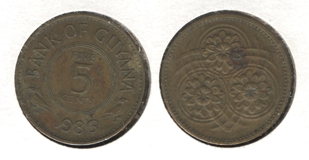 1986 Guyana 5 Cents EF-40