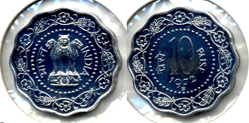 1972 India 10 Paise Proof
