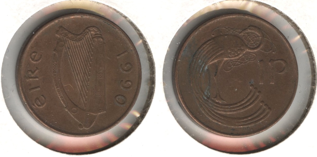 1990 Ireland 1 Cent EF-40