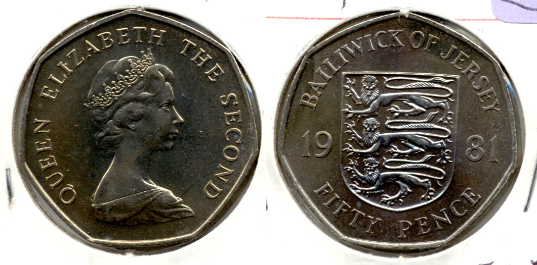 1981 Jersey 50 Pence MS-60